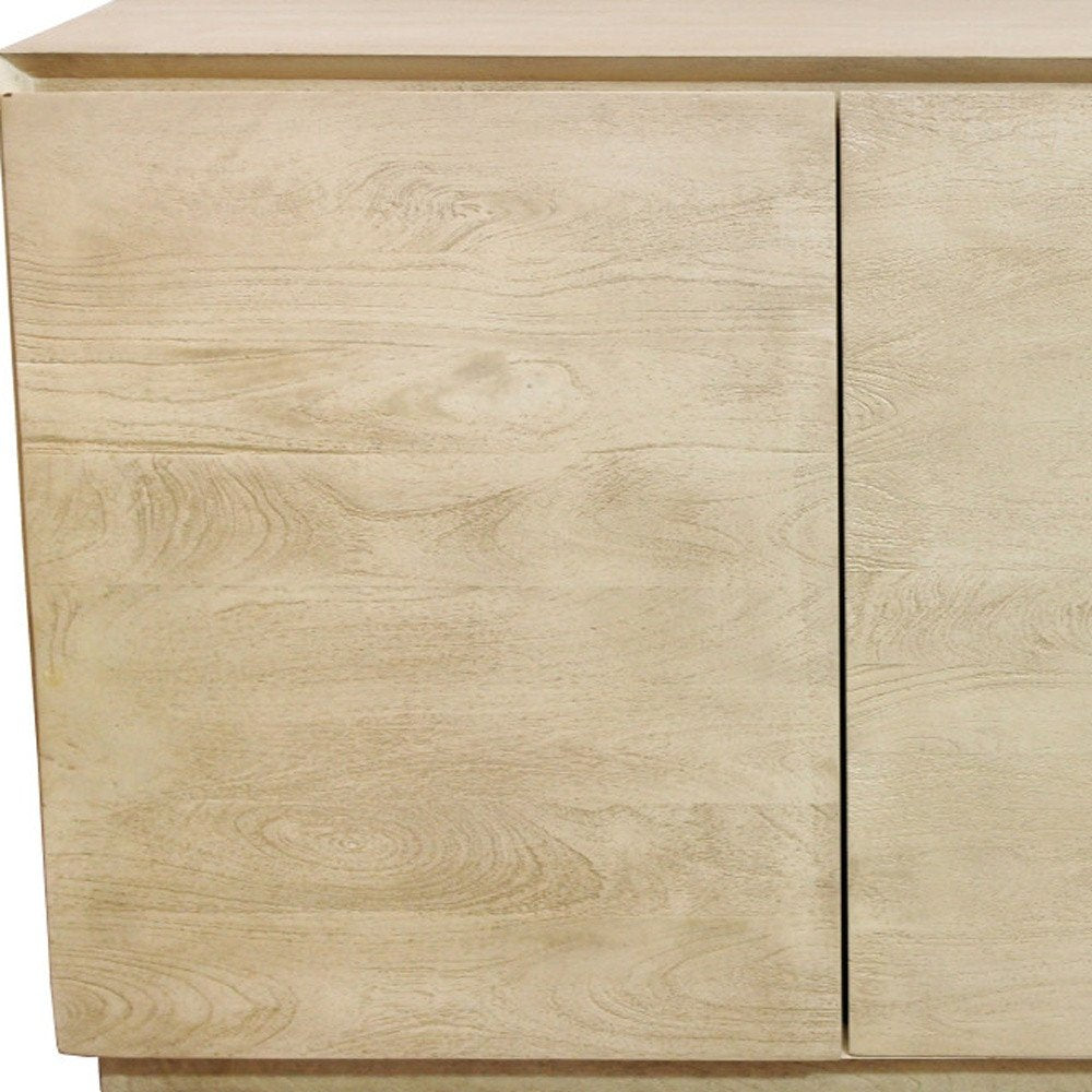 48" Natural Solid Wood Sideboard With Two Doors HomeRoots