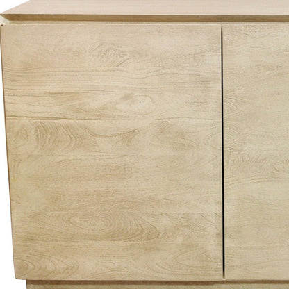 48" Natural Solid Wood Sideboard With Two Doors HomeRoots