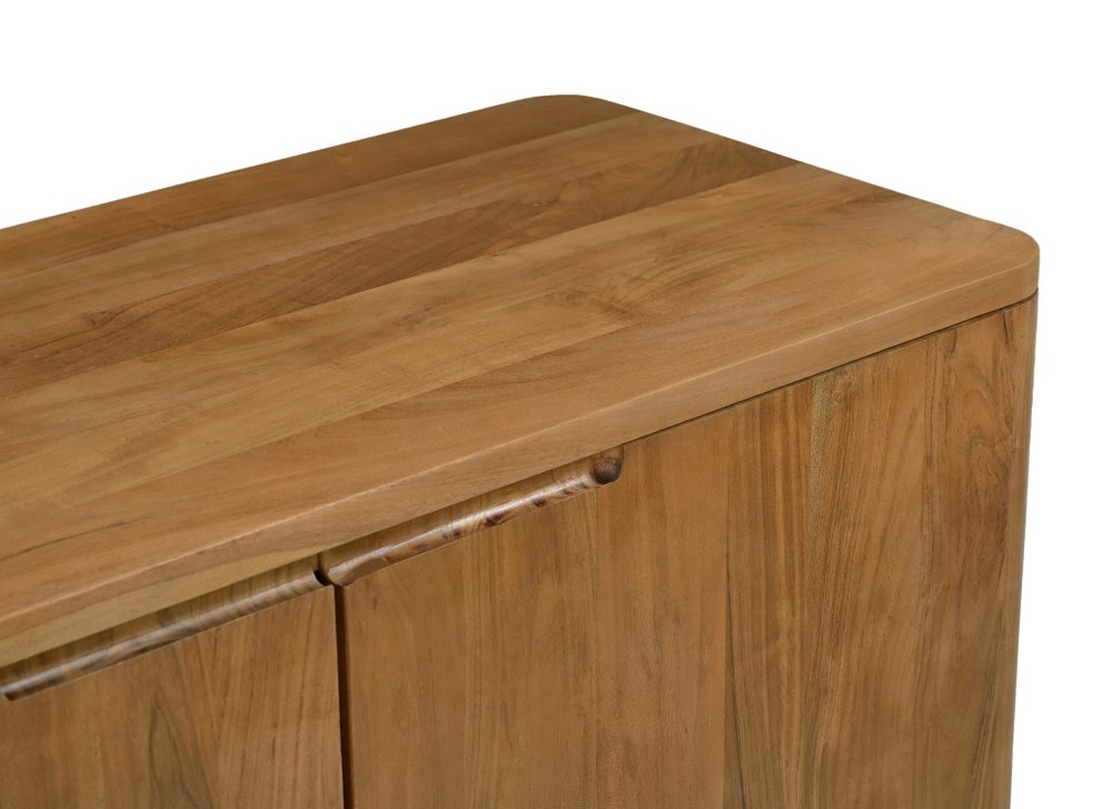 48" Tan Distressed Solid Wood Sideboard With Two Doors HomeRoots