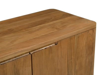 48" Tan Distressed Solid Wood Sideboard With Two Doors HomeRoots