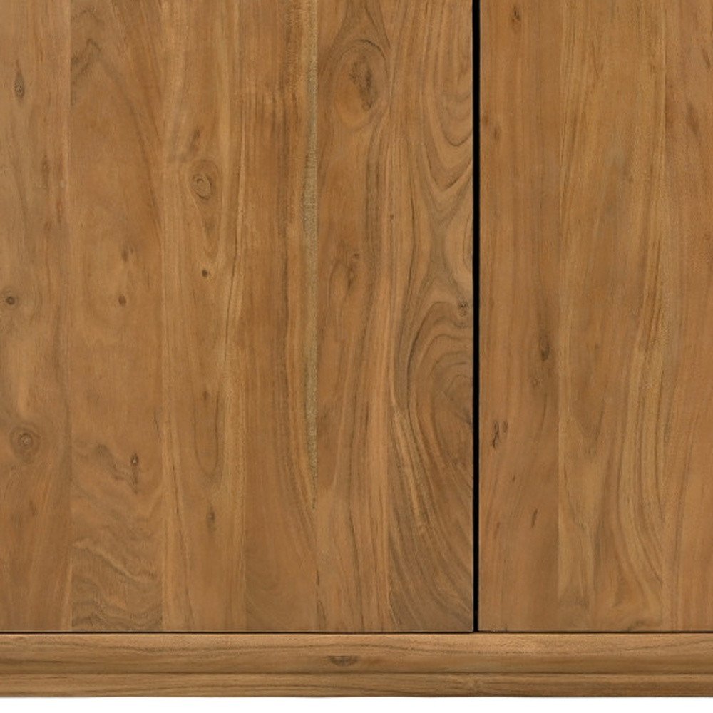 48" Tan Distressed Solid Wood Sideboard With Two Doors HomeRoots
