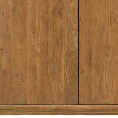 48" Tan Distressed Solid Wood Sideboard With Two Doors HomeRoots