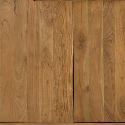 72" Tan Distressed Solid Wood Sideboard Soft Close with Four Doors HomeRoots