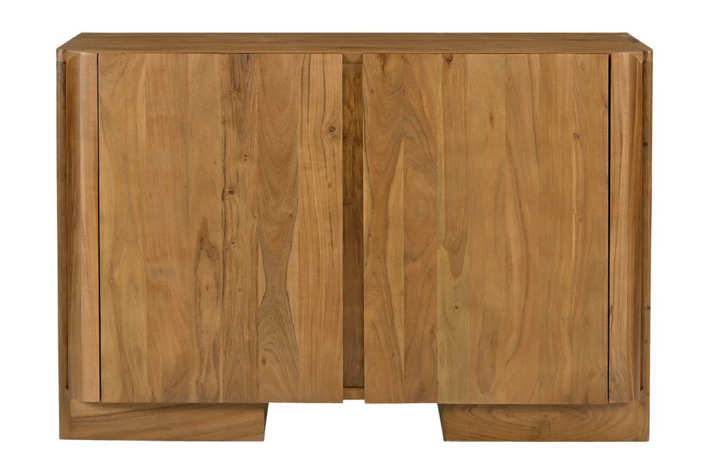 48" Tan Distressed Solid Wood Sideboard Soft Close with Two Doors HomeRoots