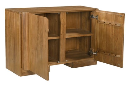48" Tan Distressed Solid Wood Sideboard Soft Close with Two Doors HomeRoots