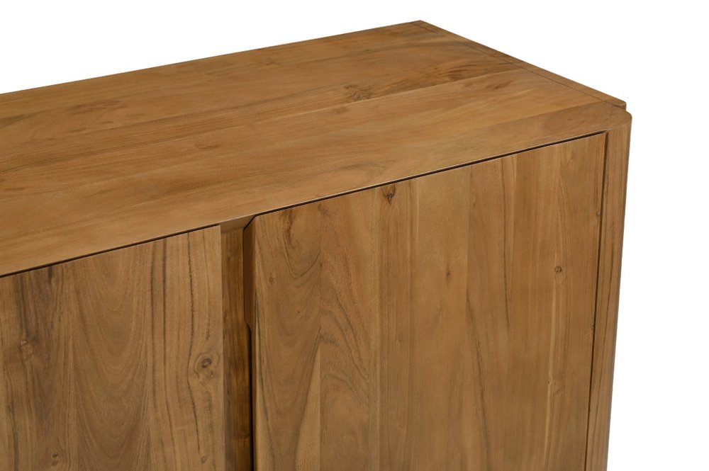 48" Tan Distressed Solid Wood Sideboard Soft Close with Two Doors HomeRoots