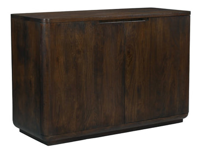 48" Dark Brown Distressed Solid Wood Sideboard With Two Doors HomeRoots