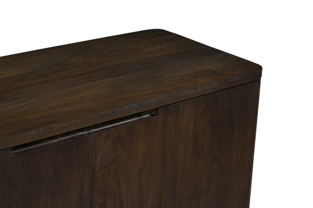 48" Dark Brown Distressed Solid Wood Sideboard With Two Doors HomeRoots