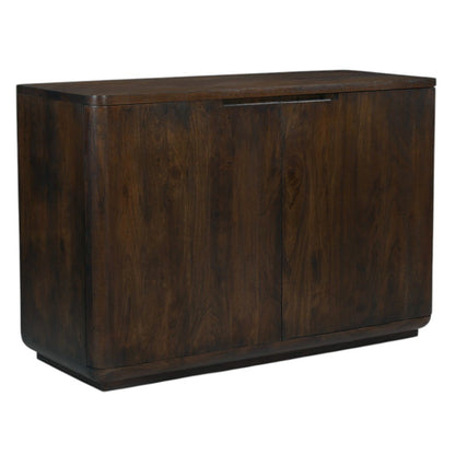 48" Dark Brown Distressed Solid Wood Sideboard With Two Doors HomeRoots