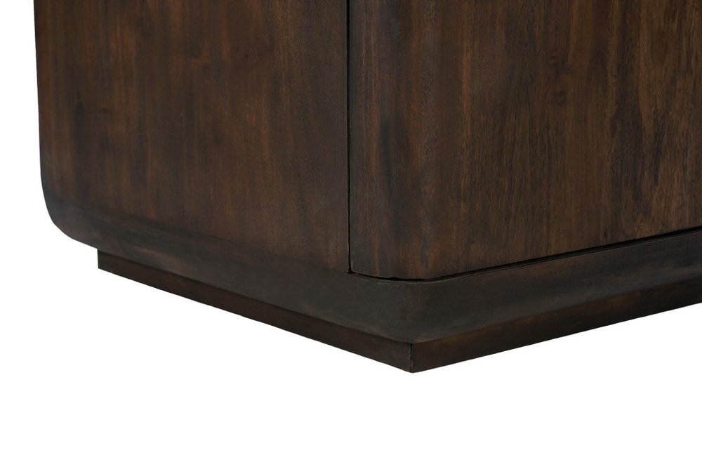 72" Dark Brown Distressed Solid Wood Sideboard With Four Doors HomeRoots
