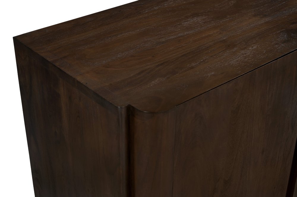 48" Dark Brown Distressed Solid Wood Sideboard Soft Close with Two Doors HomeRoots