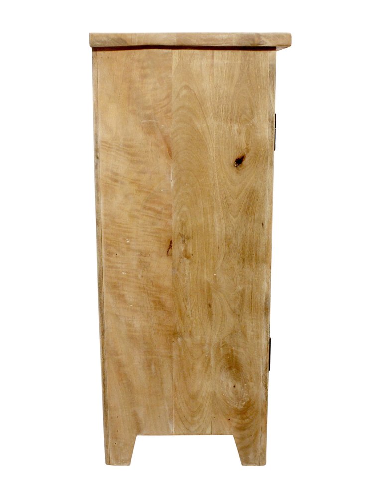 60" Natural Distressed Solid Wood Three Drawer Sideboard With Two Doors HomeRoots