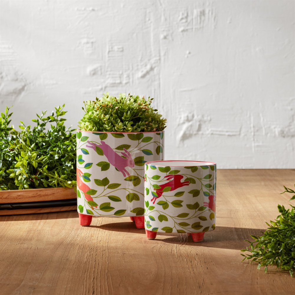 Set of Two 6" Green Artificial