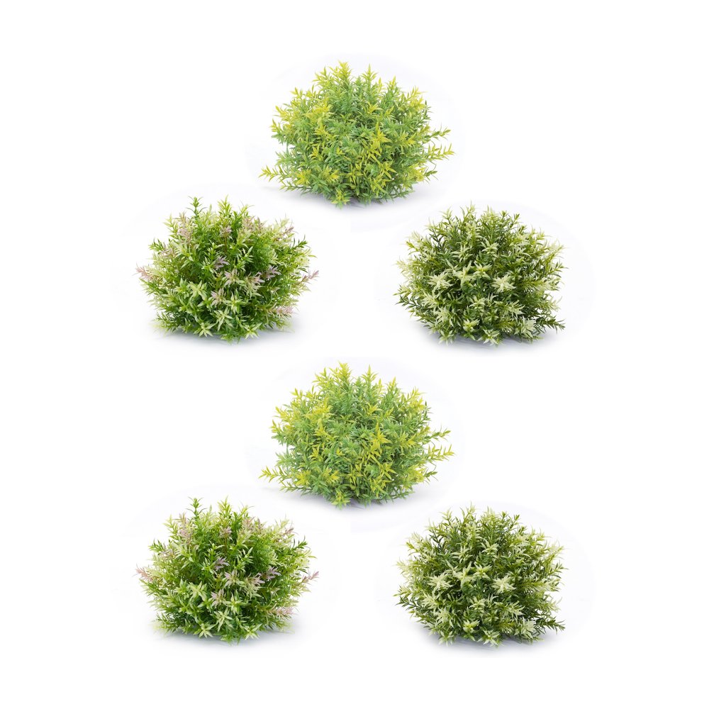 Set of Six 8" Green Artificial