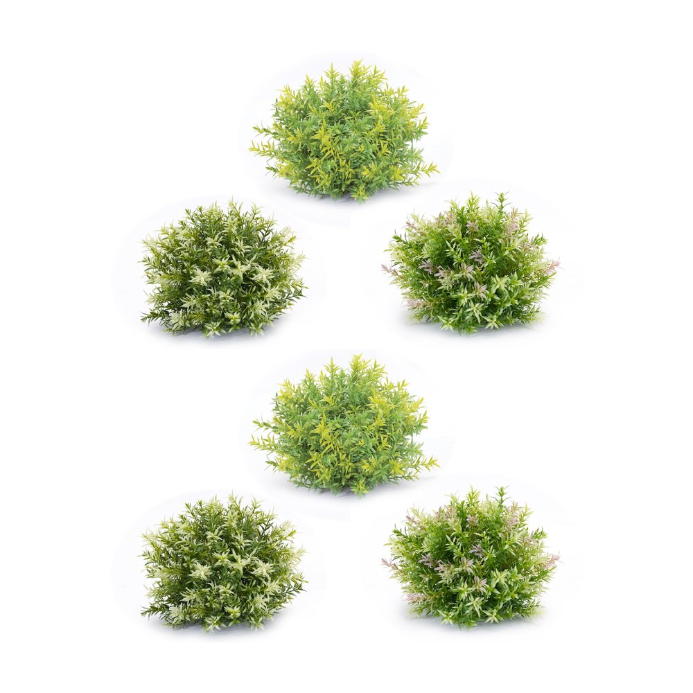 Set of Six 8" Green Artificial
