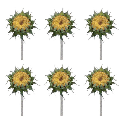 Set of Six 4" Yellow Artificial HomeRoots
