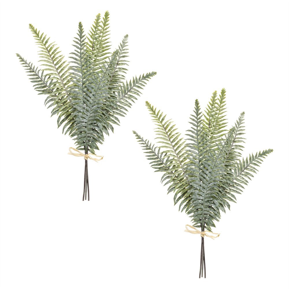 Set of Two 21" Green Artificial Fern Tree