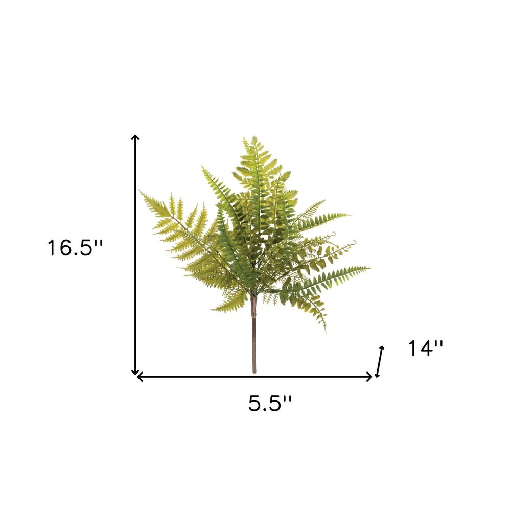 Set of Six 17" Green Artificial Fern Tree