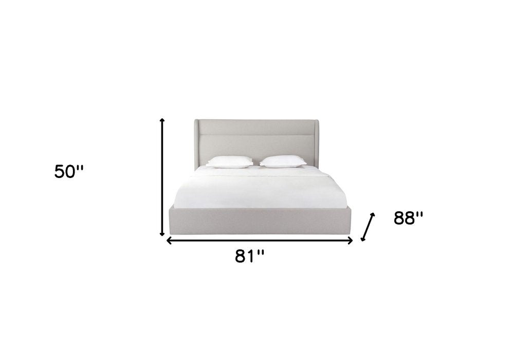 Gray Tufted Linen Blend Upholstered King Bed Frame HomeRoots