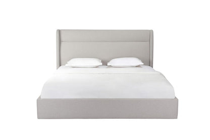 Gray Tufted Linen Blend Upholstered King Bed Frame HomeRoots