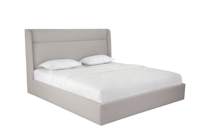 Gray Tufted Linen Blend Upholstered King Bed Frame HomeRoots