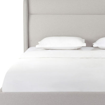 Gray Tufted Linen Blend Upholstered King Bed Frame HomeRoots