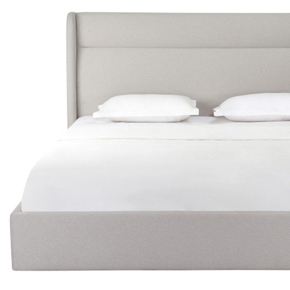 Gray Tufted Linen Blend Upholstered King Bed Frame HomeRoots