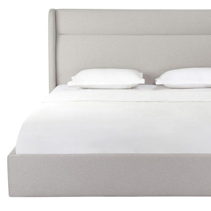 Gray Tufted Linen Blend Upholstered King Bed Frame HomeRoots