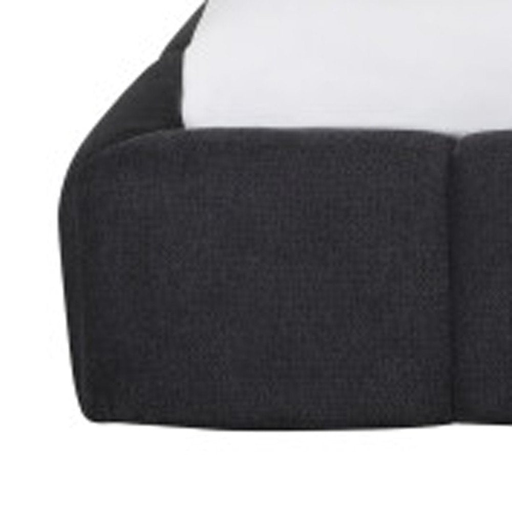 Dark Gray Tufted Linen Blend Upholstered King Bed Frame HomeRoots