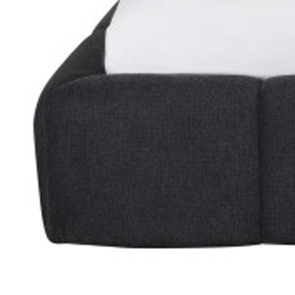 Dark Gray Tufted Linen Blend Upholstered King Bed Frame HomeRoots