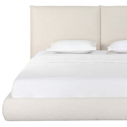 Beige Boucle Upholstered King Bed Frame HomeRoots