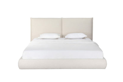 Beige Boucle Upholstered King Bed Frame HomeRoots