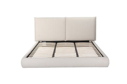 Beige Boucle Upholstered King Bed Frame HomeRoots