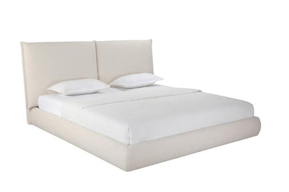 Beige Boucle Upholstered King Bed Frame HomeRoots