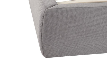 Gray Tufted Linen Blend Upholstered King Bed Frame HomeRoots