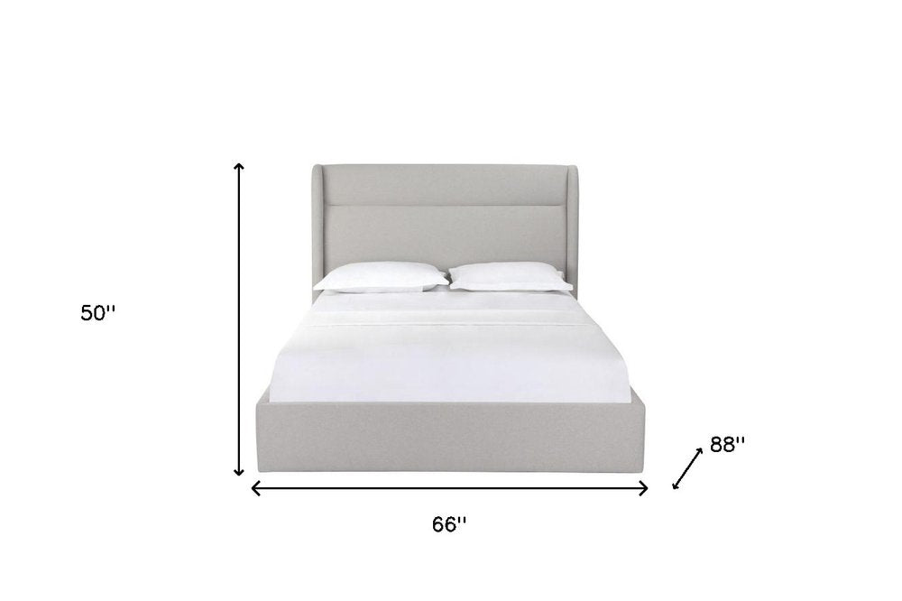 Gray Fabric Upholstered Queen Bed Frame HomeRoots
