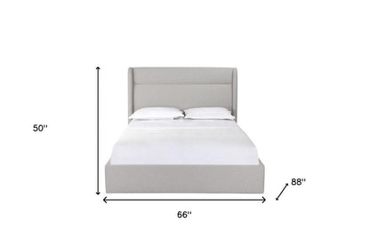 Gray Fabric Upholstered Queen Bed Frame HomeRoots