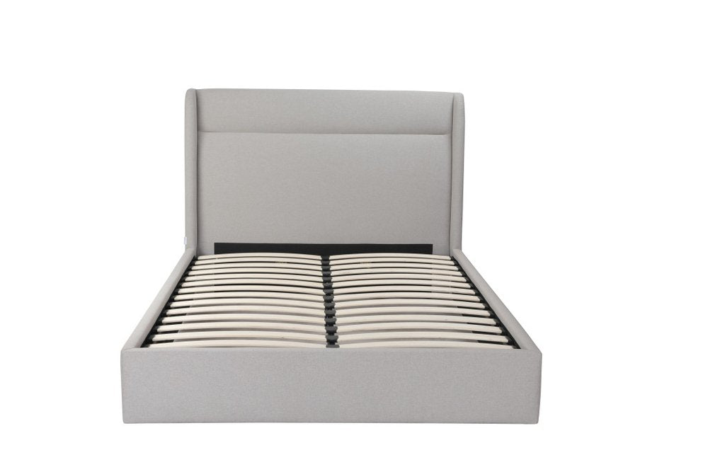 Gray Fabric Upholstered Queen Bed Frame HomeRoots