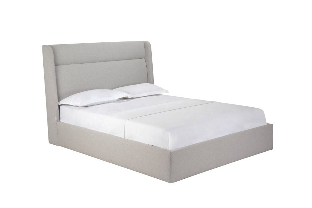 Gray Fabric Upholstered Queen Bed Frame HomeRoots