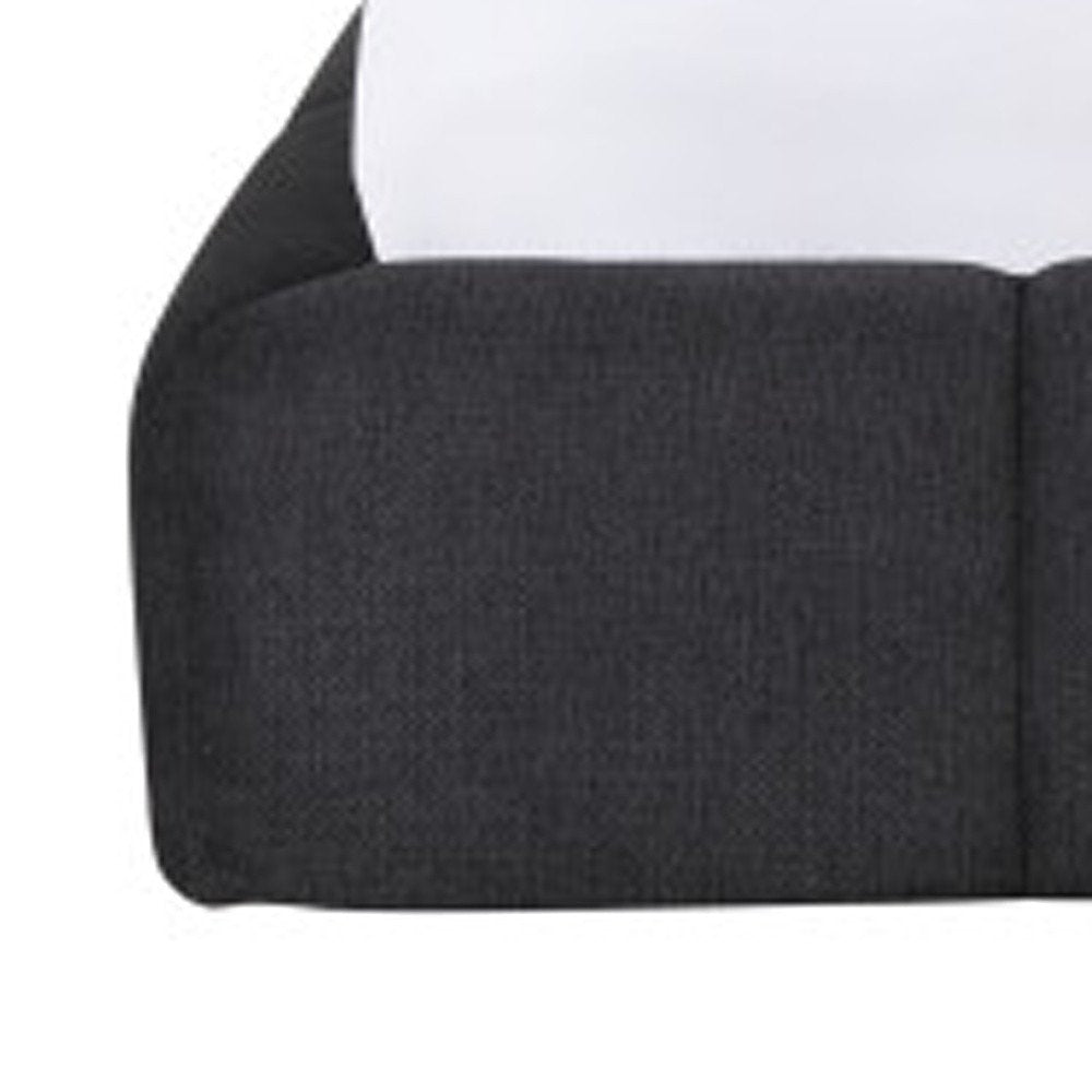 Dark Gray Tufted Linen Blend Upholstered Queen Bed Frame HomeRoots