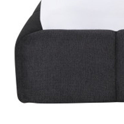 Dark Gray Tufted Linen Blend Upholstered Queen Bed Frame HomeRoots