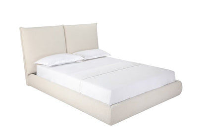 Beige Tufted Boucle Queen Bed Frame HomeRoots