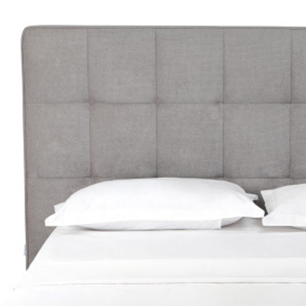 Gray Tufted Linen Blend Upholstered Queen Bed Frame HomeRoots