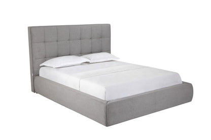 Gray Tufted Linen Blend Upholstered Queen Bed Frame HomeRoots
