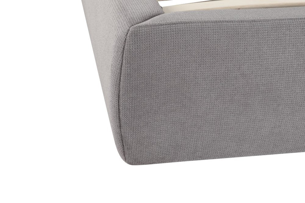 Gray Tufted Linen Blend Upholstered Queen Bed Frame HomeRoots