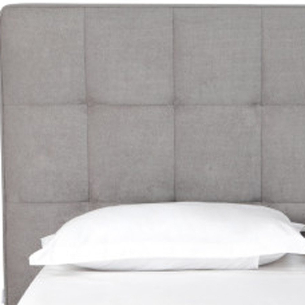 Gray Tufted Linen Blend Upholstered Queen Bed Frame HomeRoots