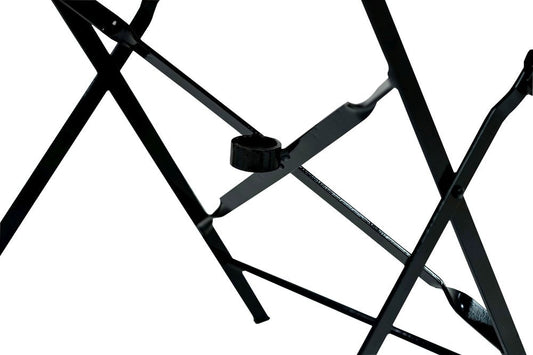 30" Black Rounded Aluminum Folding Outdoor Bistro Table with Umbrella Hole HomeRoots