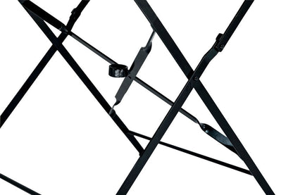 36" Black Rounded Aluminum Folding Outdoor Dining Table with Umbrella Hole HomeRoots