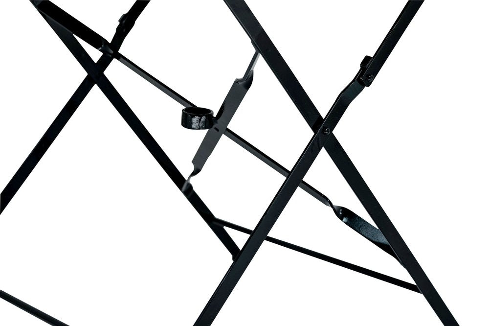 36" Black Rounded Aluminum Folding Outdoor Dining Table with Umbrella Hole HomeRoots