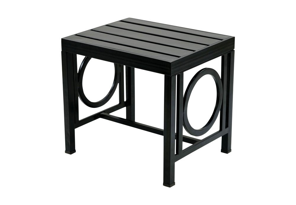 16" Black Aluminum Geo Slat Outdoor Side Table HomeRoots